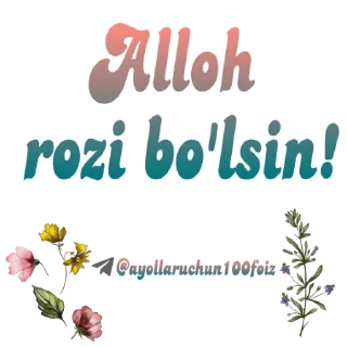 Telegram sticker 😊 @ayollaruchun100foiz kanaliuchun