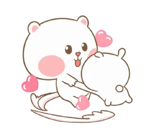Telegram sticker 🥰 Puffy Bear & Rabbit @Stickersey
