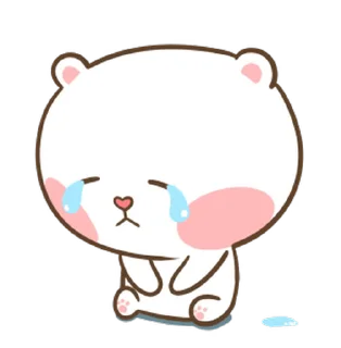 Telegram sticker 😭 Puffy Bear & Rabbit @Stickersey