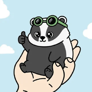 Sticker 👍 내향인 벌꿀오소리 팩머 (Introver Fackmeo)