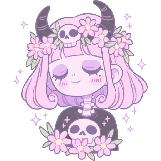 Telegram sticker 😈 НЕЖНЫЕ 🌸✨ @cute_enot_art