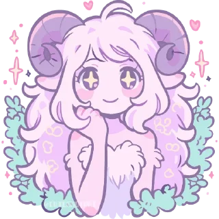 Video sticker 🐏 НЕЖНЫЕ 🌸✨ @cute_enot_art