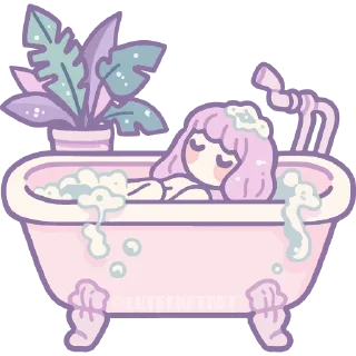 Telegram sticker 🛀 НЕЖНЫЕ 🌸✨ @cute_enot_art