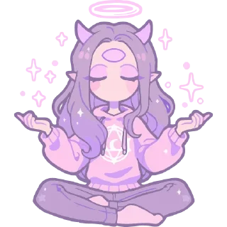 Telegram sticker 🧘‍♀️ НЕЖНЫЕ 🌸✨ @cute_enot_art