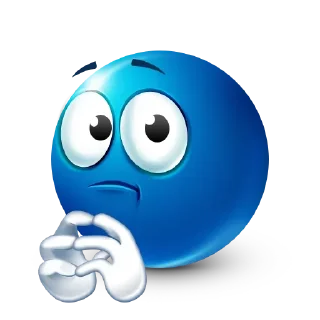 Telegram sticker 😕 Blue Emoji @SbornikStickers