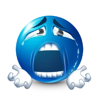 Telegram sticker 😭 Blue Emoji @SbornikStickers
