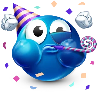 Telegram sticker 🥳 Blue Emoji @SbornikStickers