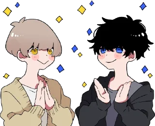 Telegram stiker 🎊 Mash and tempered boys TL-EDIT :: @line_stickers