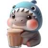 Sticker ☕️ Бегемотик Акула @Nyasticks