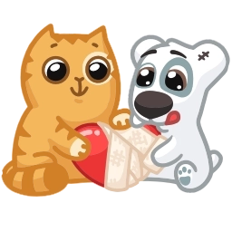 Sticker ❤️ Персик и Спотти @TgEmojis