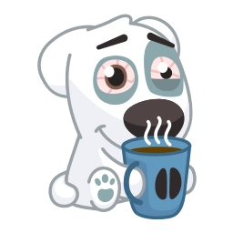 Sticker ☕ Персик и Спотти @TgEmojis