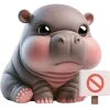 Sticker 🙅‍♂ Малыш-бегемотик 2 @Nyasticks