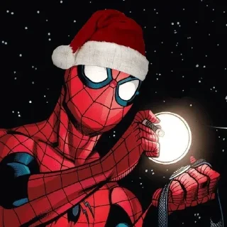 Video sticker 🕷️ Новогодний человек паук @zatmenienochi