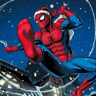 Video sticker 🕷️ Новогодний человек паук @zatmenienochi