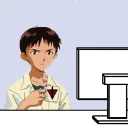 Telegram stiker 😐 GET IN THE FUCKIN ROBOT SHINJI