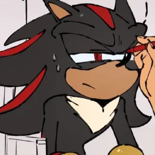 Telegram sticker 🤨 Shadow the hedgehog.