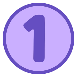 Sticker 1️⃣ Фиолетовый 💜  от @emoji_png_vector