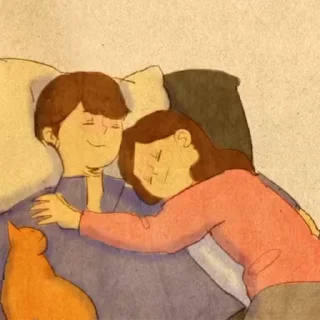 Video sticker 😘 💕Cartoon Couple→ @stickers_love_bot