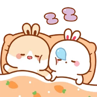 Telegram sticker 💬 Plush Bunny Couple By @KakaoEmoticon