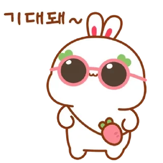 Telegram sticker 💬 Plush Bunny Couple By @KakaoEmoticon