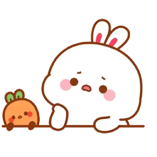 Sticker 💬 Plush Bunny Couple By @KakaoEmoticon
