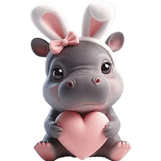 Telegram sticker 🫶 Бегемотик кролик @Nyasticks