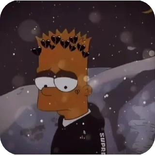 Telegram sticker 👍 Sad Bart by nths