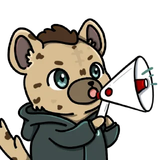 Телеграм стикер 📢 HyENA