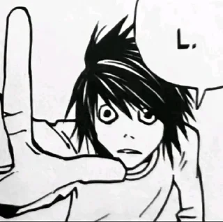 Telegram sticker 🌟 L Lawliet by flame :: @fStikBot