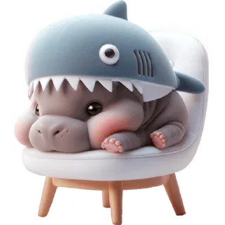 Telegram sticker 🫠 Бегемотик Акула @Nyasticks