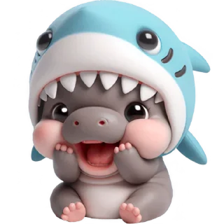 Telegram sticker 🤗 Бегемотик Акула @Nyasticks