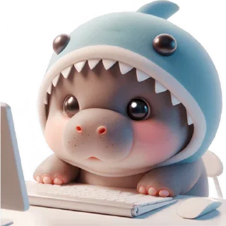 Telegram sticker 🤓 Бегемотик Акула @Nyasticks
