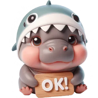Telegram sticker 👌 Бегемотик Акула @Nyasticks