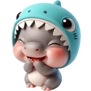 Telegram sticker 😂 Бегемотик Акула @Nyasticks