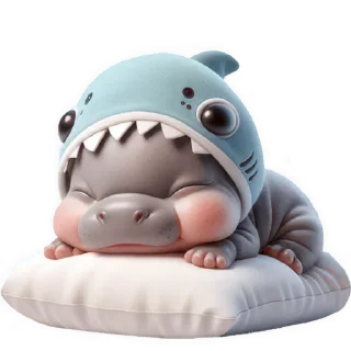 Video sticker 😴 Бегемотик Акула @Nyasticks