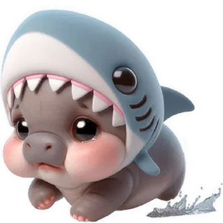 Telegram sticker 😨 Бегемотик Акула @Nyasticks