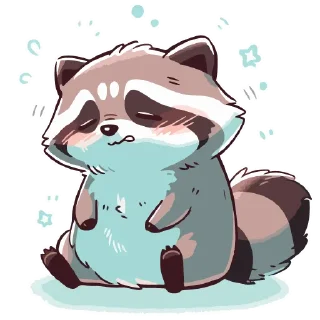Telegram sticker 😥 Енотики -> @cute_enot_art