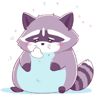 Telegram sticker ☹️ Енотики -> @cute_enot_art