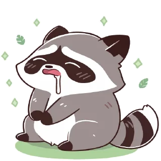 Telegram sticker 😣 Енотики -> @cute_enot_art