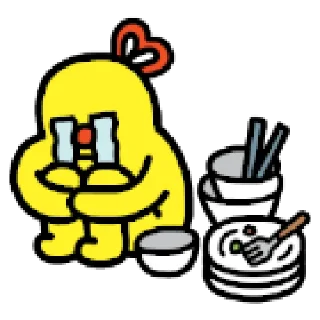 Telegram sticker 💬 블루 & 옐로 데일리 라이프 2 By @KakaoEmoticon