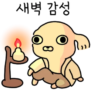 Telegram sticker 👍 @KakaoEmoji 조선시대 말티즈 강사장
