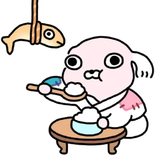 Telegram sticker 👍 @KakaoEmoji 조선시대 말티즈 강사장