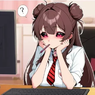 Telegram sticker 🤔 牛妹2.0 動圖 @POPIGOGO