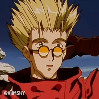 Telegram sticker 😯 - ᗷY @ahMshY 𓉮 . Trigun 1998