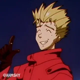 Telegram sticker 😅 - ᗷY @ahMshY 𓉮 . Trigun 1998