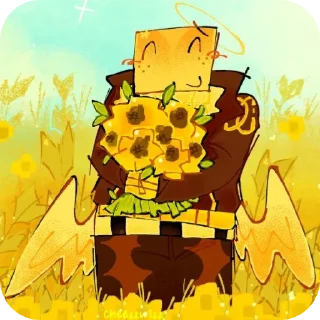 Telegram sticker 🌻 брэндан 😃🖐️ (все рисунки в паке не мои :рр)