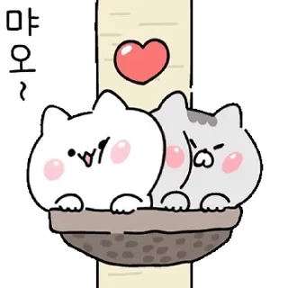 Video sticker 👍 @KakaoEmoji 연결티콘 : 고양이가 주렁주렁