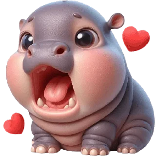 Telegram stiker 😍 Парный бегемотик @Nyasticks2