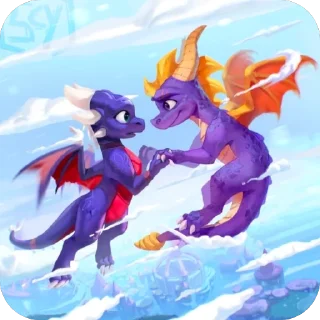 Sticker 🫥 Spyro and Cynder meme