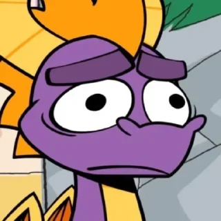 Telegram sticker 😰 Spyro and Cynder meme